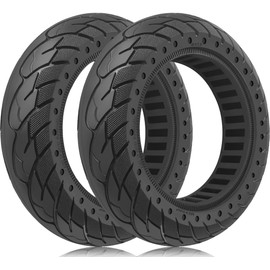 GYL 60/70-6.5 Scooter Tire: 10x2.5 Solid Rubber Back Tire Replacement for Segway Ninebot MAX G2 G30 G30LP Gotrax G5 G6 Electric Scooter, 10 Inch 10x2.50-6.5 Tubeless Honeycomb Front Rear Wheels 2pcs