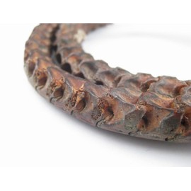 The Bead Chest Real Snake Vertebrae Beads from Africa Large 14mm Nigeria African Brown Interlocking Bone Large Hole 32-34 Inch Strand Handmade