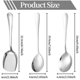 3 Pcs Serving Spoon, Serving Spoons Large Set Tablespoons Kitchen Spoon Cooking Spoon for Serving Kitchen Cooking Restaurant Banquet