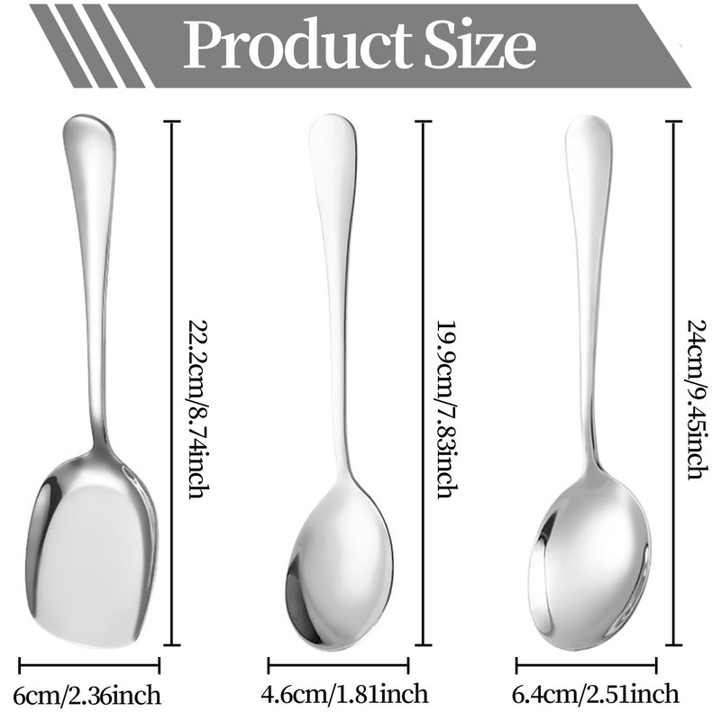 3 Pcs Serving Spoon, Serving Spoons Large Set Tablespoons Kitchen