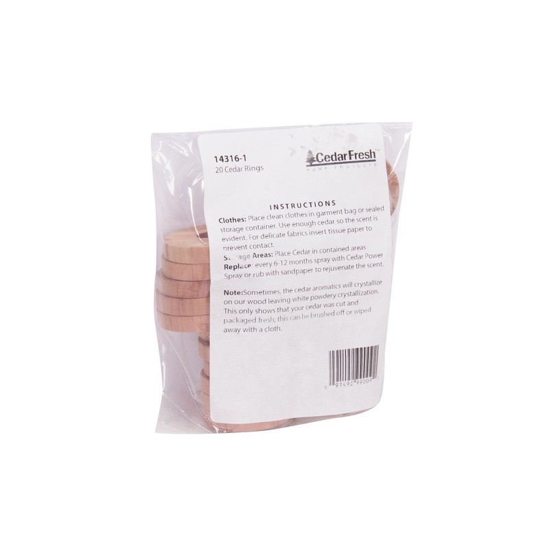 Household Essentials 14316-1 Cedar Fresh Red Cedar Wood Rings for