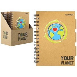Stylish Brown Eco Kraft 70 Sheets A5 Spiral Bound Planner - Eco-friendly Material - Perfect For Organization & Efficiency