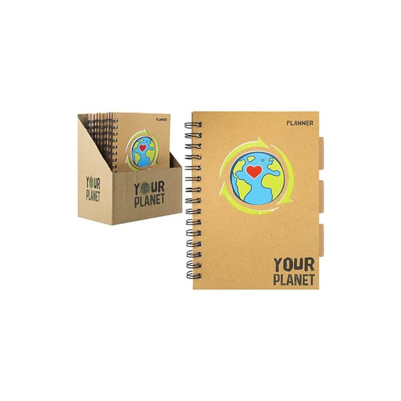 Stylish Brown Eco Kraft 70 Sheets A5 Spiral Bound Planner