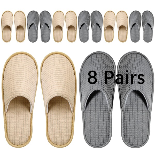 SENJUNSAFE 8Pairs guest slippers disposable for guests Washable Reusable Which