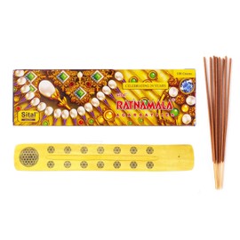 Ratnamala Incense Sticks Pack of 50 Sticks,100g, 100% Organic & Chemical Free Incense 45-60 Min Burn Time by Hashcart