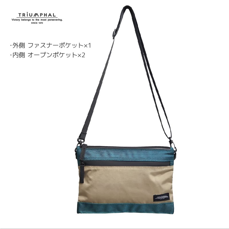 Triumphal tmps-010a Shoulder Bag, Long Wallet, Nylon, Men's, Women's, Lightweight,