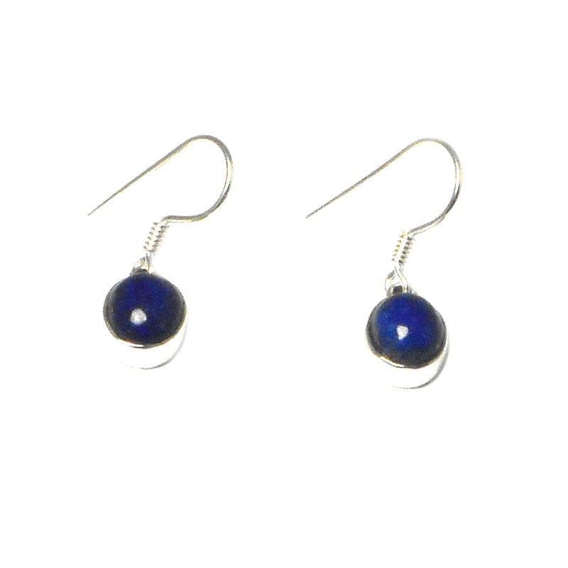 Art Gecko Blue Oval LAPIS LAZULI Sterling Silver Gemstone Earrings