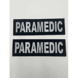 REDEMPTION TACTICAL 2 Pack Paramedic 3x10 Reflective Patches for Front and Back of Vest Hook and Loop