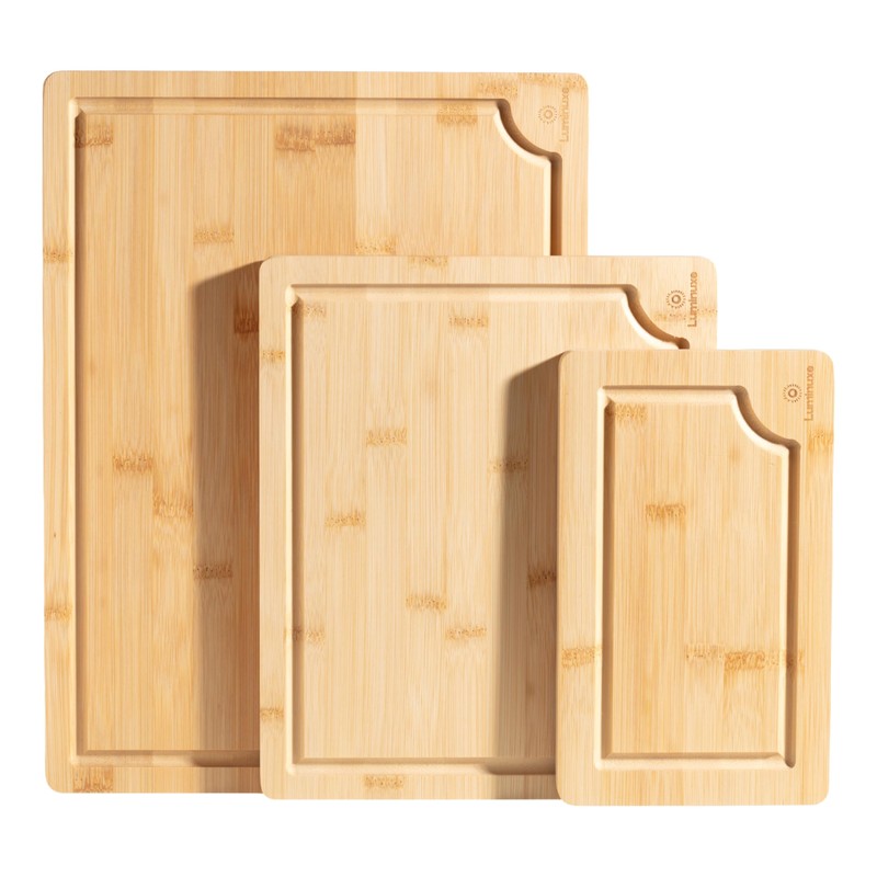 Bamboo Cutting Board Set of 3, Wood Cutting Boards with