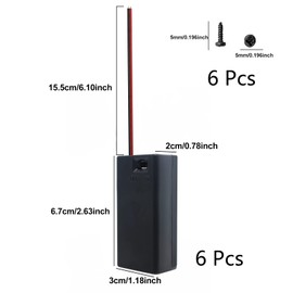 Lpdphanxfkx Soporte de batería de 9 V, 6 piezas de 9 V con interruptor, soporte de batería de 9 V con cables, caja de batería de 9 V para batería de 9 V