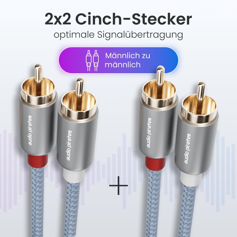 audio pirates High Performance Audio RCA Cable, 2 x 2