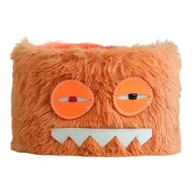 QIANWEIWOVEN Soft Plush & Cotton Rope Toy Storage Basket for Kids - Cute Nursery Storage Basket with Cartoon Patterns - Baby Toy Organizer for Nursery, Baby Room,Playroom (Orange-1)