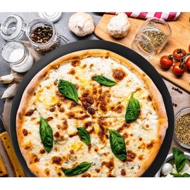 Beasea Pizza Pan 16 Inch, Perforated Pizza Tray with Holes for Oven, Black Heavy Duty Aluminum Alloy Round Pizza Crisper Pan Pizza Baking Tray Bakeware for Home Restaurant Kitchen