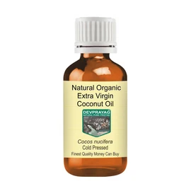 Devprayag Natural Organic Extra Virgin Coconut Oil (Cocos nucifera) Natural Therapeutic Grade Cold Pressed 100ml (3.38 oz)