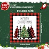 Chunnin Christmas Napkins Buffalo Plaid Farmhouse Christmas Luncheon Napkins Red