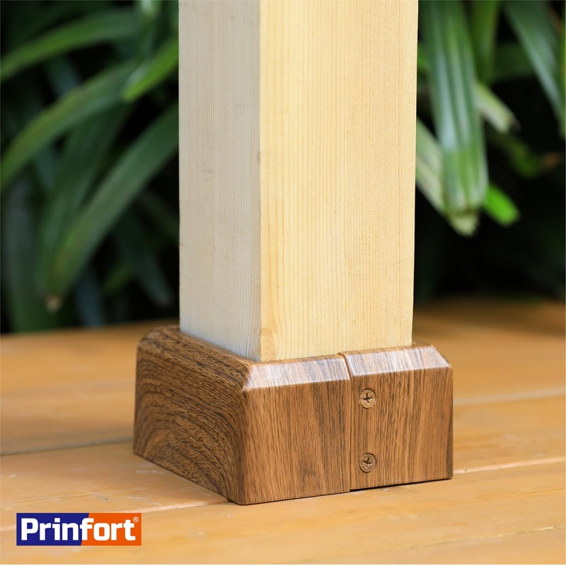 4"x4" (Actual: 3.5"x3.5") Deck Post Base Covers Aluminum, Split Style