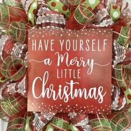 What a Mesh by Diana Have Yourself A Very Merry Christmas Handmade Deco Mesh Wreath