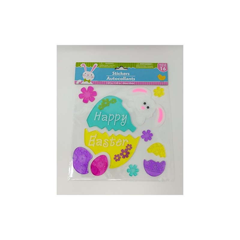 Window Gel Cling Happy Easter 16 Piece Stickers Decor Decoration