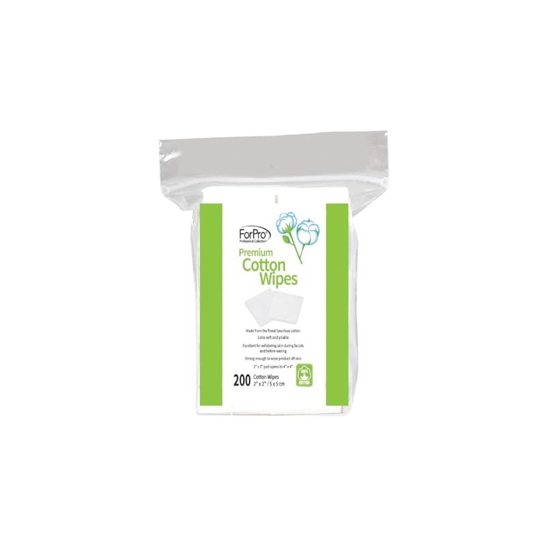 ForPro Professional Collection Premium Cotton Wipes, 100% Cotton, Extra-Soft, for