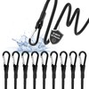 MILYARD 12 Inch Mini Bungee Cords with Carabiner Hooks, Black