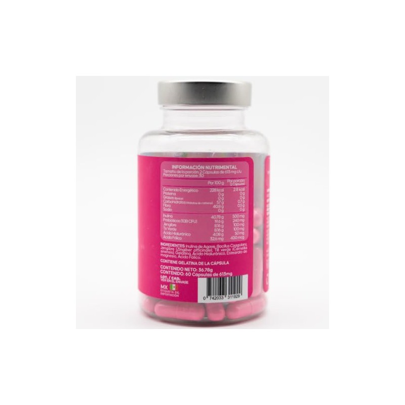 Jousfit 4U Suplemento Alimenticio en Cápsulas con Fibra, Probióticos, Prebióticos,