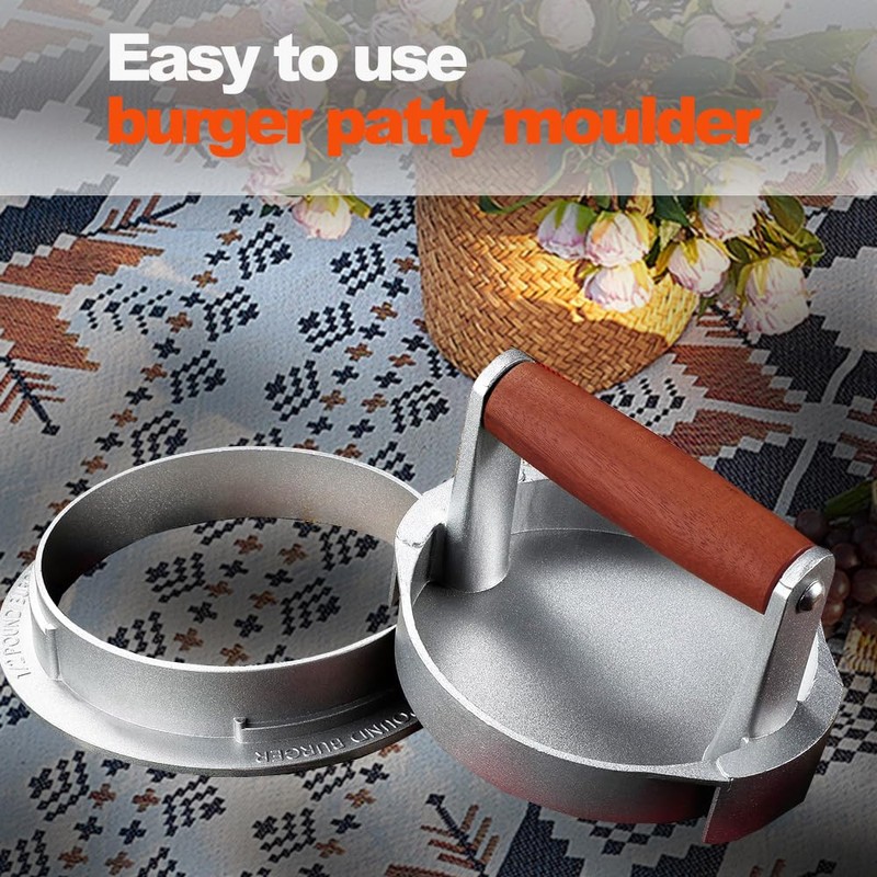 Hamburger Press, Smash Burger Press Flat, Burger Smasher for Griddle,