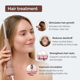 GESS Dars High Frequency Massager with Neon Gas and 2 Interchangeable Brush Electrodes - Professional Hair Care and Scalp Revitalization for Healthier Hair and Less Hair Loss