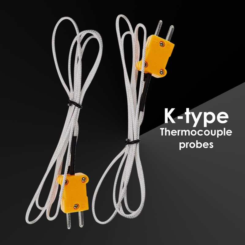 Handheld Digital K-Type Thermometer with Two Channels and Two Thermocouples,