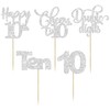 Paquete de 30 adornos para magdalenas de feliz décimo cumpleaños