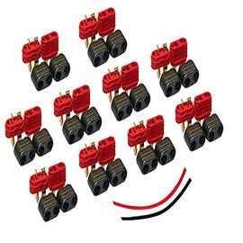 Yiqigou 10 pairs Non-slip Amass Deans T-style Male Female Plug Connector Wireless Adapter with Sheath Upgrade Version
