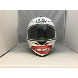 Shopena.com Red Lips Motorcycle ATV Helmet Face Grin Smile Sticker Mouth Decal NEW