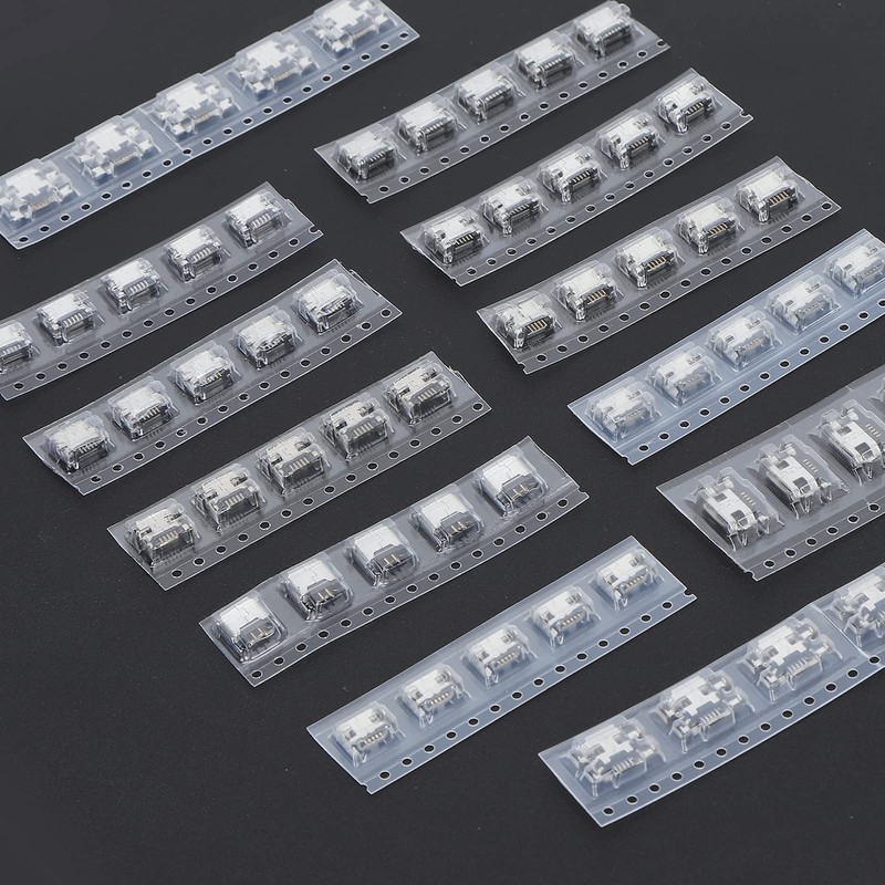 Shanrya Micro USB Connector, 60pcs Micro USB USB Mini for