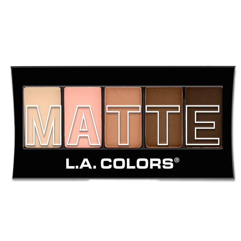 L.A. COLORS 5 Color Matte Eyeshadow Palette, Tan Khaki CEM478