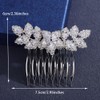 Missgrace Bridal Flower Rhinestones Hair Comb Sparkling Dainty Rhinestones Headpiece