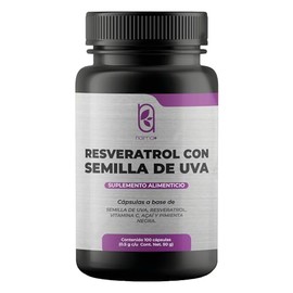 NAIMA Resveratrol con Semilla de Uva, 100 Cápsulas | Suplemento Alimenticio 100% Puro | Ingredientes Naturales: Açaí y Pimienta Negra | Vitamina C, Propiedades Antioxidantes y antienvejecimiento