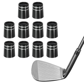 PATIKIL Golf Ferrules, 10 Pack Tapered Golf Club Ferrules Golf Shaft Ferrules with Dual Chrome Ring for Taper Tip Iron Wedge Shaft 0.528" OD 0.350" ID