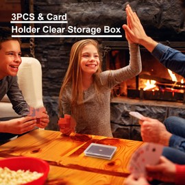 Jetec 3 Pieces Playing Card Case Clear Playing Card Boxes Holder Plastic Storage Box Card Holder Card Deck Case for Bank Card, Business Card, Game Card