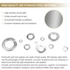 Kindroufly 487 Pieces 10 Sizes Stainless Steel Split Lock Washers,