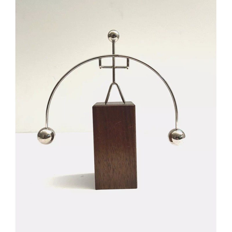 Vintage Advertising NOS Kinetic Motion Balancing Sculpture Metal w/Wood Base