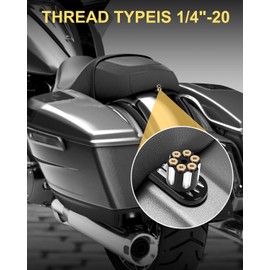 Beyisi Stainless Steel Seat Bolt Screw Cover Tab Mount Knob Black Kit Compatible with Harley Sportster Touring Softail Dyna CVO Electra Glide Street Glide 1996-2024- Revolver