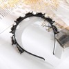 Czhotg Black Fashion Butterfly Hairband with Clips Braided Headband Double