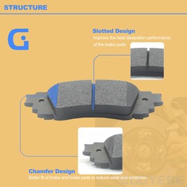 GuuYebe 4 PCS Rear Brake Pads Kit, For Toyota 2019-2021 RAV4 C-HR CHR Venza, For Lexus 2019-2022 ES250 UX200 UX250h,Replace For D1879 1879 ZD1879 Z231879