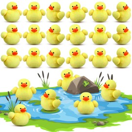 Blueweenly 24 Pcs Duck Stuffed Animal Yellow Plush Duck 4 Inches Rubber Plush Soft Toy Little Play Set for Room Sofa Birthday Baby Shower Theme Party Decoration Gift