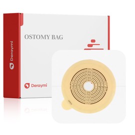 10 Pack Skin Barriers for Two Piece Colostomy Bags, Ostomy Barrier with Non-Woven Border, Cut-to-Fit, 60mm Max