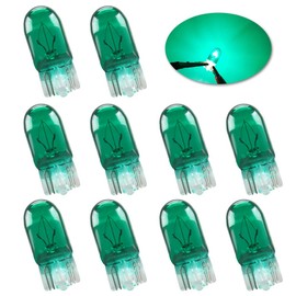 Yifengshun T10 Small Halogen Light Bulb Green,Super Bright 194 W5W 168 5W Wedg Bulbs for Car License Plate Light Dome Map Light Side Parking Light Fog Light Tail Light 12V (10 Pack)