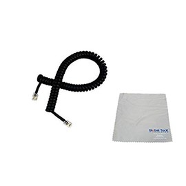 Global Teck Worldwide Yealink Replacement Spiral Cord for T52S,T54S,T56A,T58V,T58A, Length: 3.5M with Microfiber Cloth