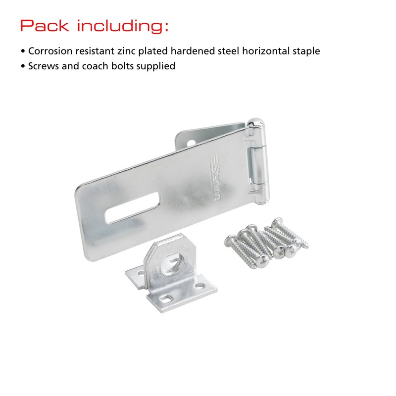 Sterling EHS115 115mm Hasp and Staple , Grey
