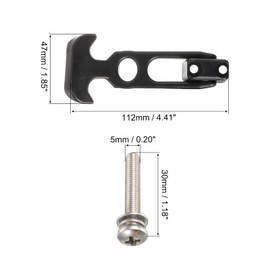 sourcing map 4 Set Rubber Flexible T-Handle Draw Latches 4.4 Inch Latch Hasp for Tool Box, Cooler, Golf Cart, Engineering Machine Hood, Black