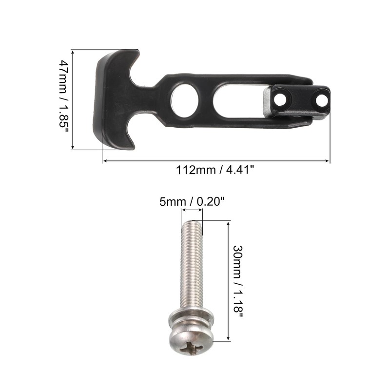sourcing map 4 Set Rubber Flexible T-Handle Draw Latches 4.4