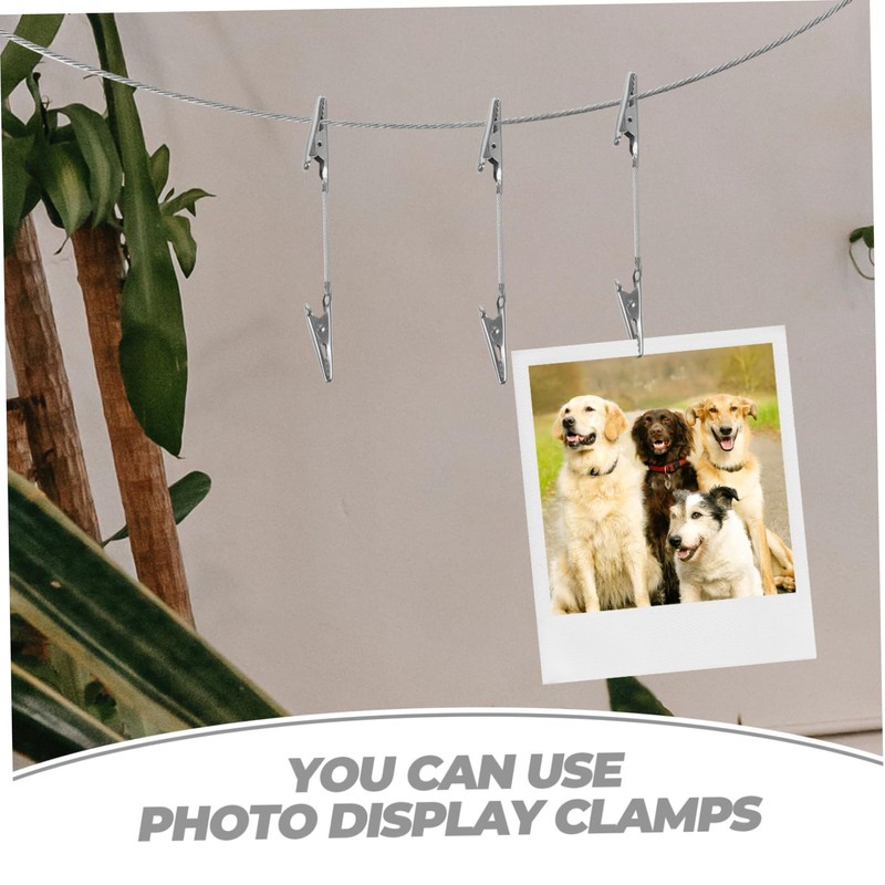 Zerodeko 1 Set Alligator Photo Clips with Hanging Wire for